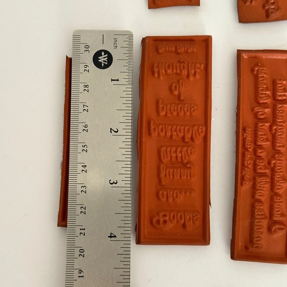 Literary Quote Rubber Stamp Set Unbranded Acrylic Blocks Books Library Red 15pc